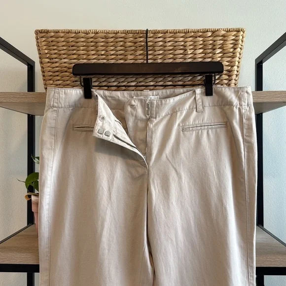 NWT Ann Taylor LOFT Mid-Rise Cotton Linen Blend Straight Leg Woven Pant, 12 - Picture 7 of 9